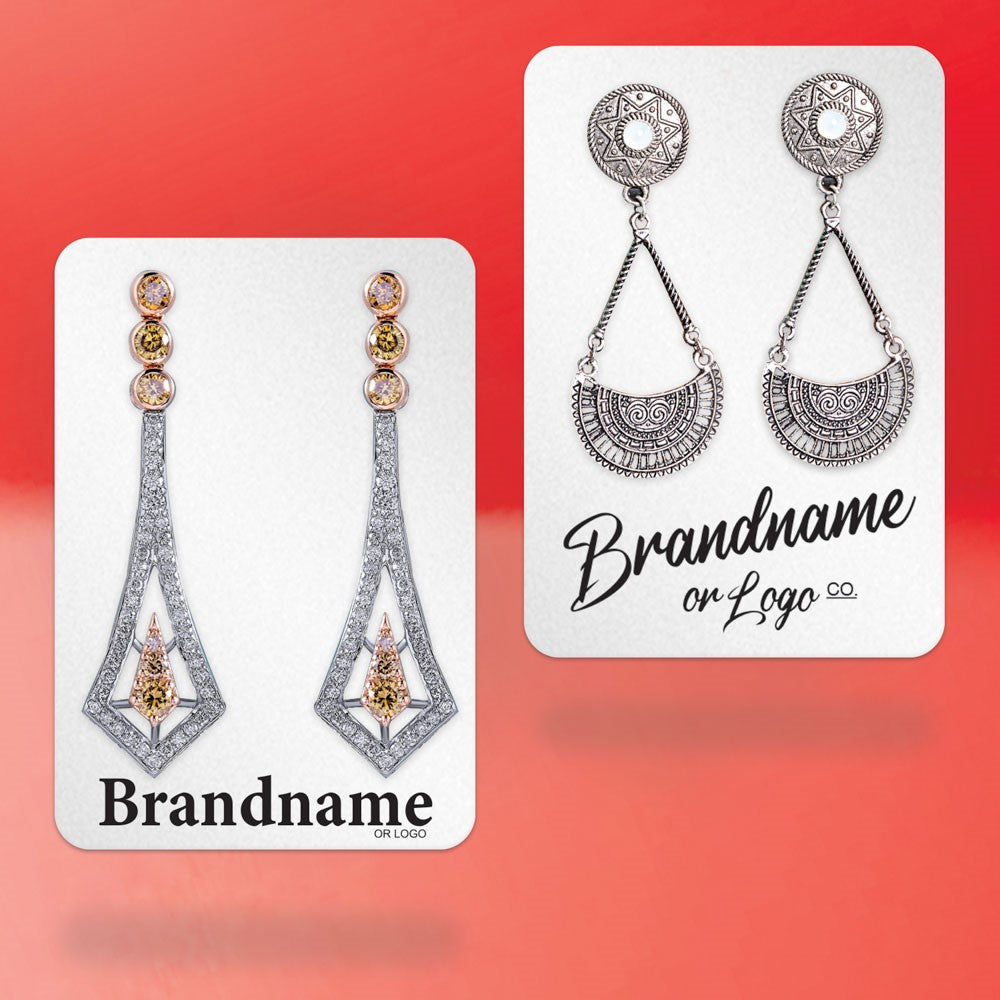 Shimmer White Earring Card 2-3/4" x 4"