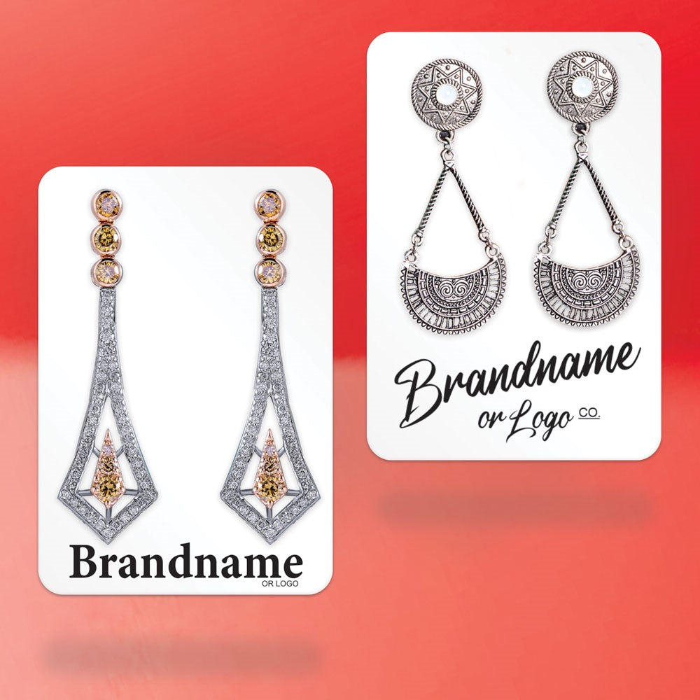 Gloss White Earring Card 2-3/4" x 4"