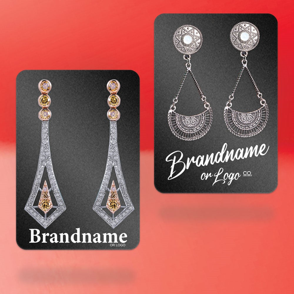 Shimmer Black Earring Card 2-3/4" x 4"