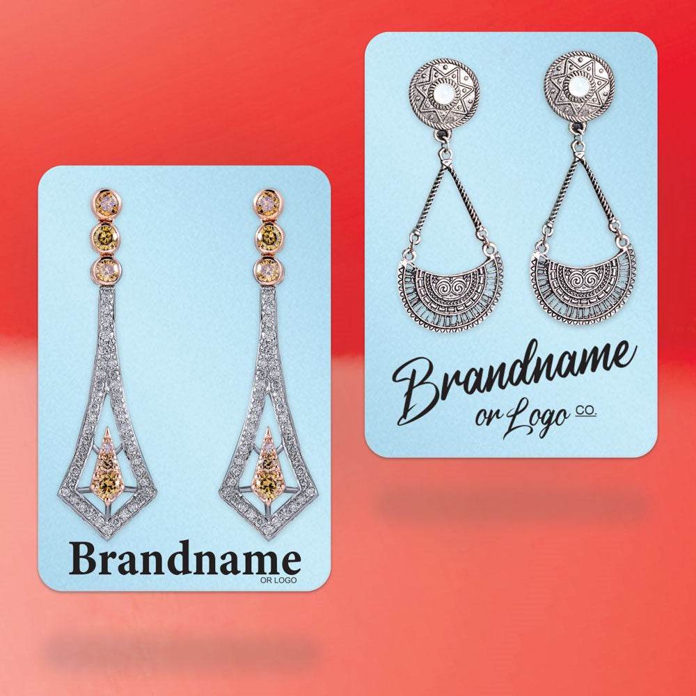 Shimmer Blue Earring Card 2-3/4" x 4"