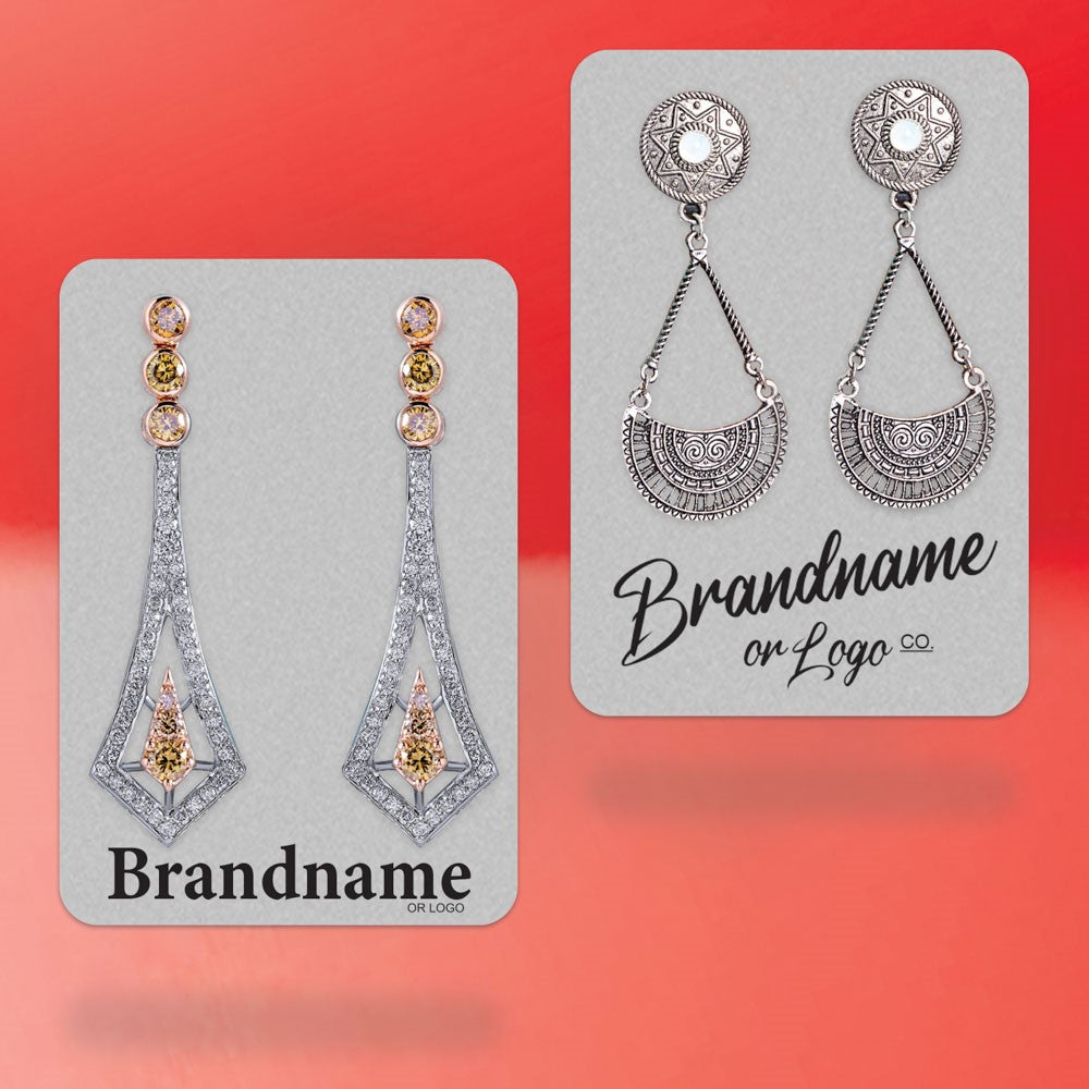 Matte Grey Earring Card 2-3/4" x 4"