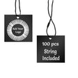Matte Black Custom Hang Tag Square - 2" x 2" (100 pcs)