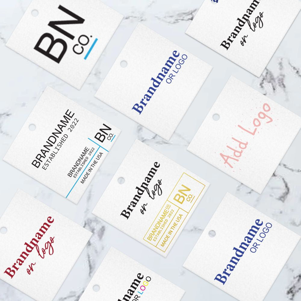 Matte White Custom Hang Tag Square - 2" x 2" (96 pcs)