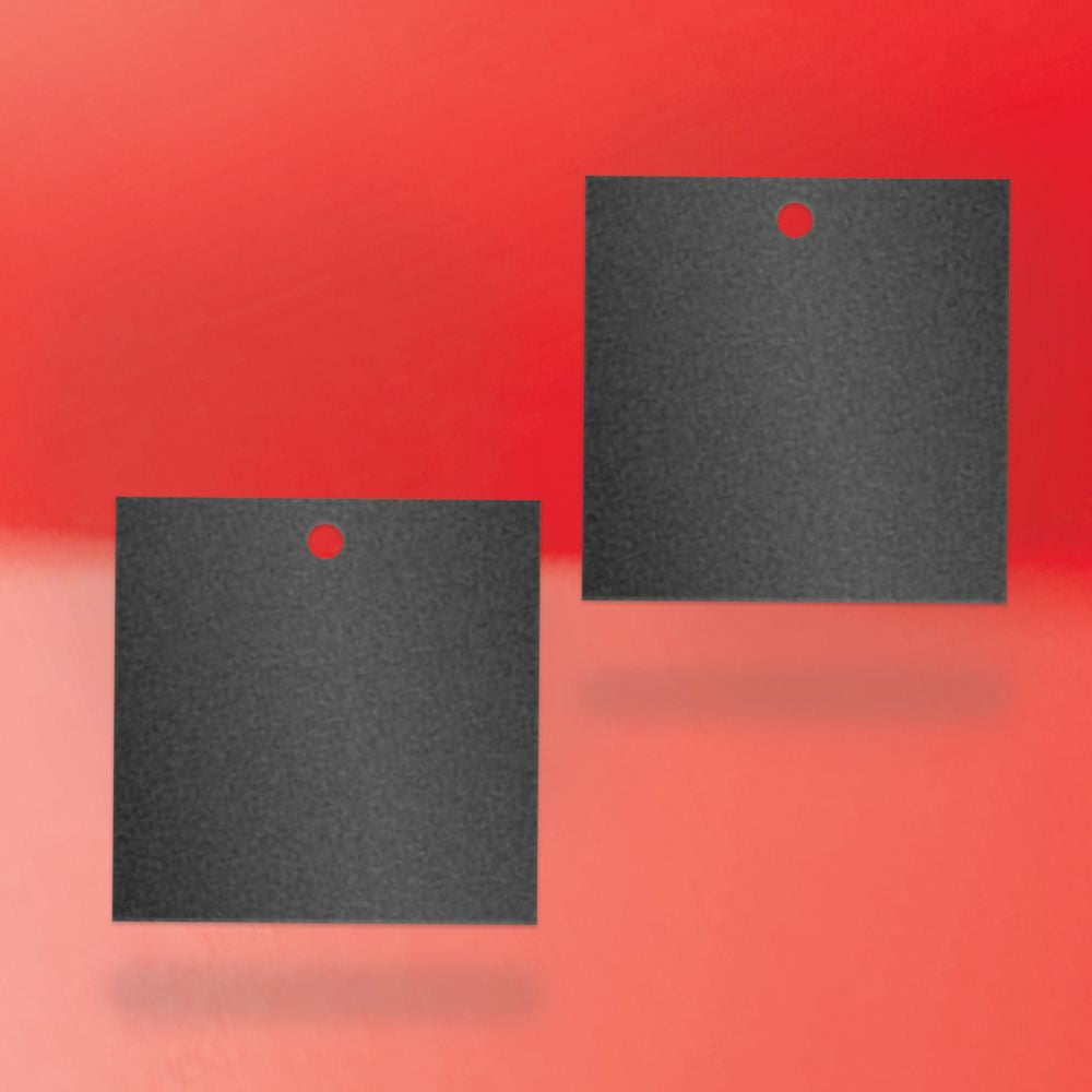 Shimmer Black Custom Hang Tag Square - 2" x 2" (100 pcs)