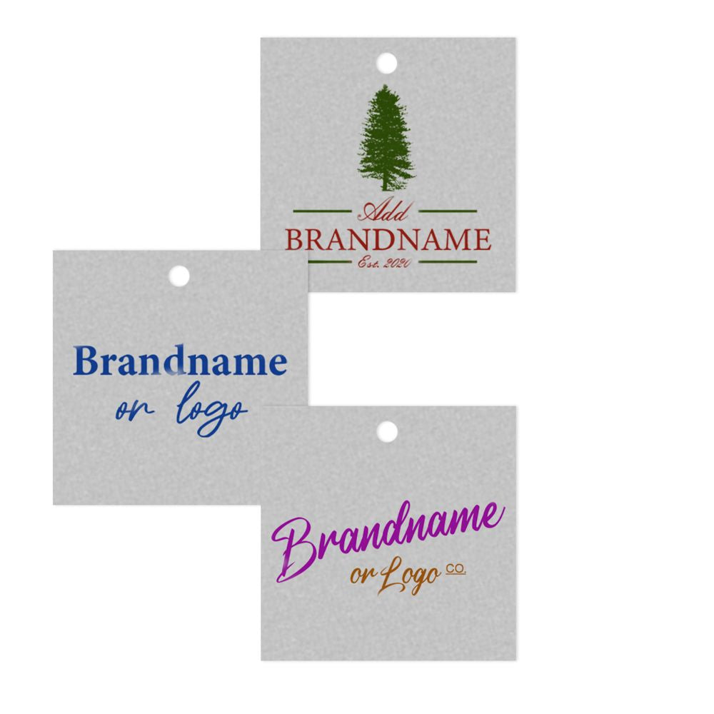 Smoke Grey Custom Hang Tag Square - 2" x 2" (96 pcs)