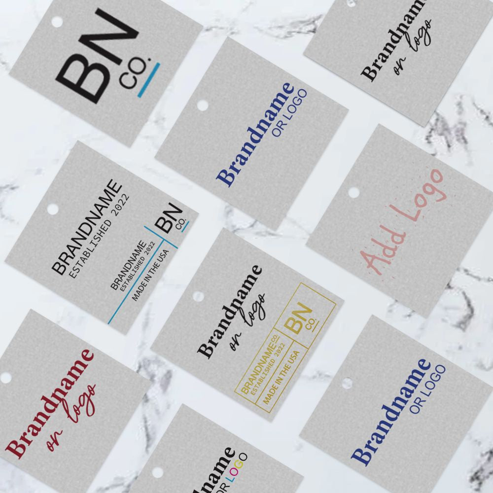 Smoke Grey Custom Hang Tag Square - 2" x 2" (96 pcs)