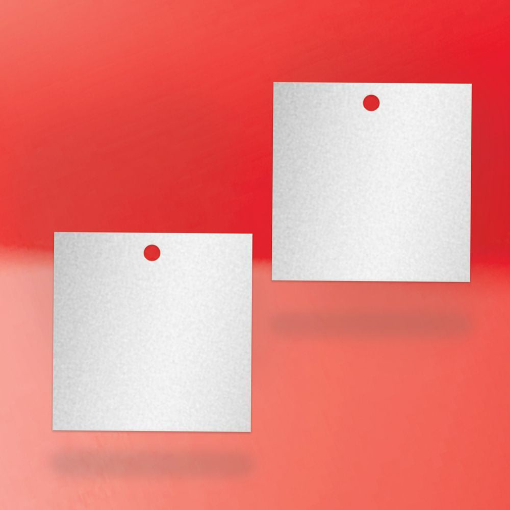 Shimmer Silver Custom Hang Tag Square - 2" x 2" (100 pcs)