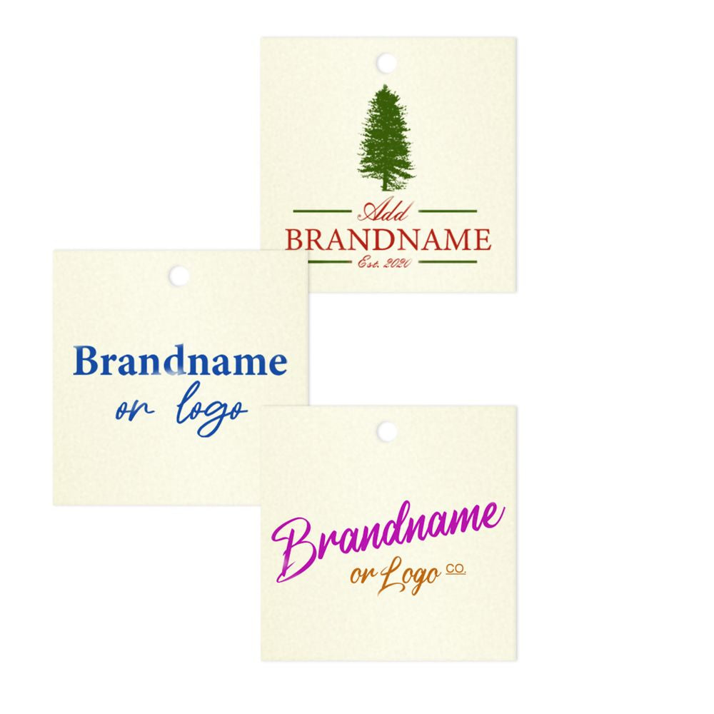 Shimmer White Gold Custom Hang Tag Square - 2" x 2" (96 pcs)