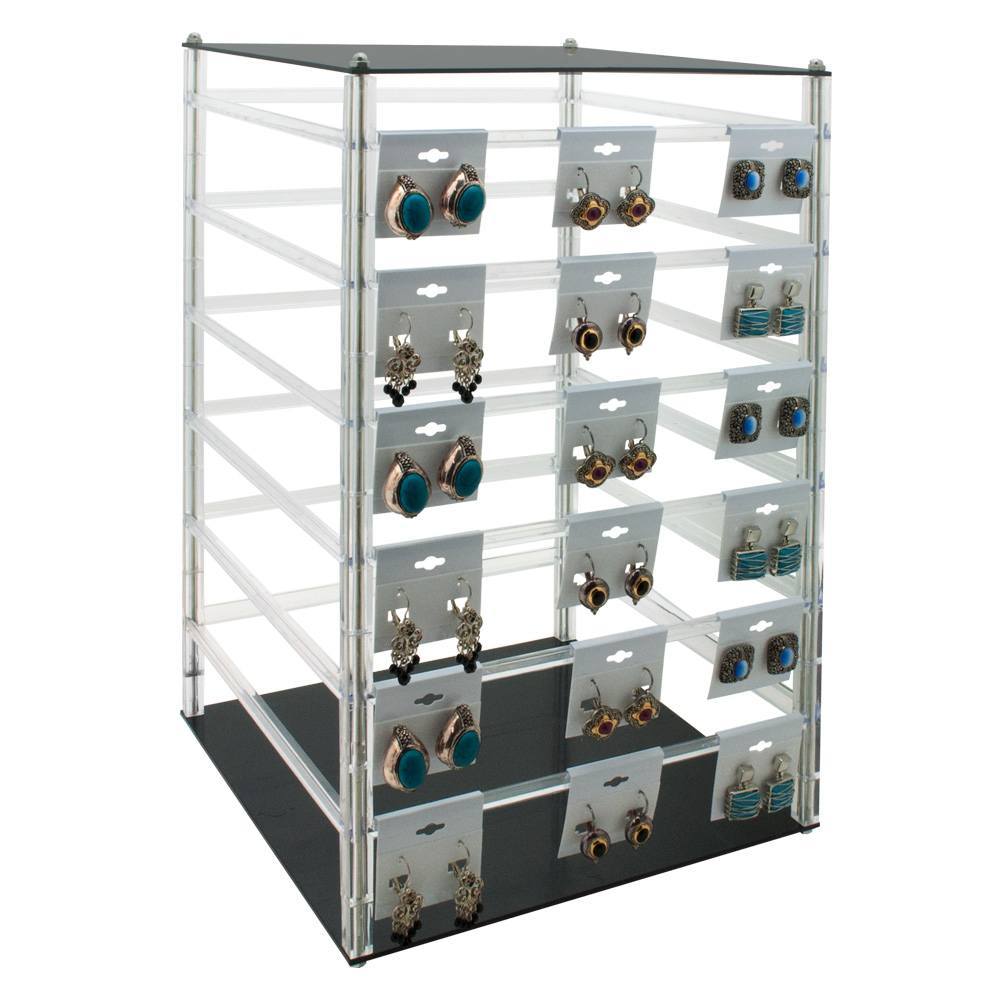 Rotating Jewelry Earring Card Display Holder, Holds 96 Cards