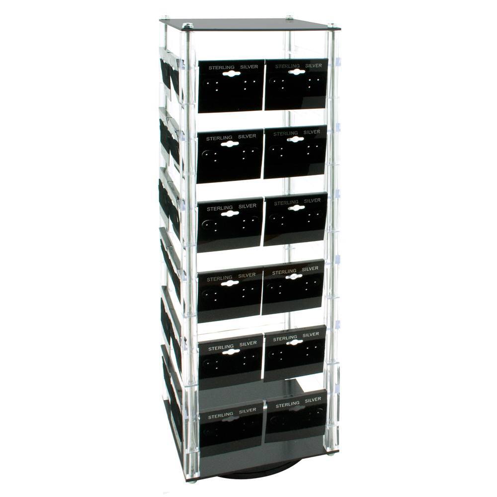 Rotating Jewelry Earring Card Display Holder, Holds 48 Cards