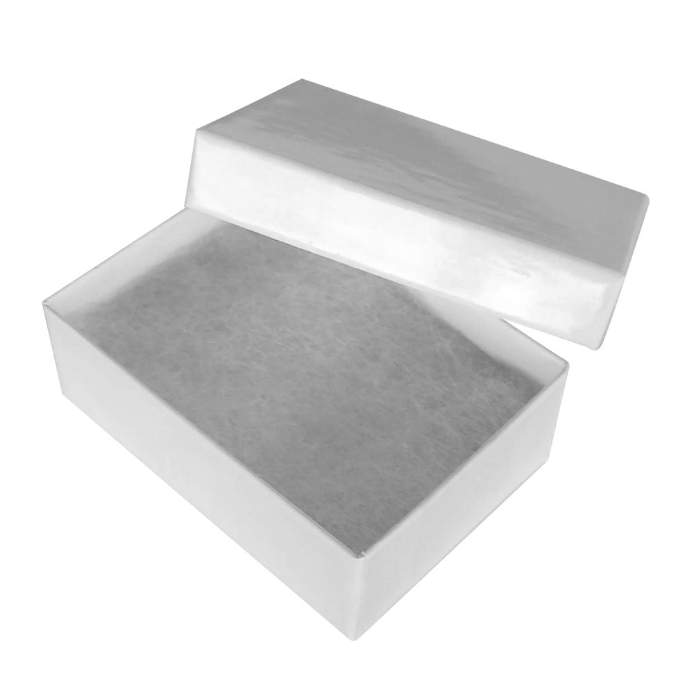 Premium White Chrome Cotton Filled Jewelry Gift Boxes #32