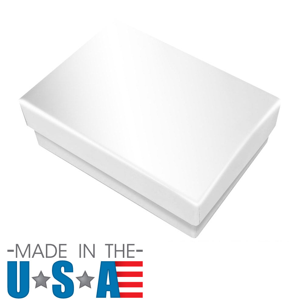 Premium White Chrome Cotton Filled Jewelry Gift Boxes #32