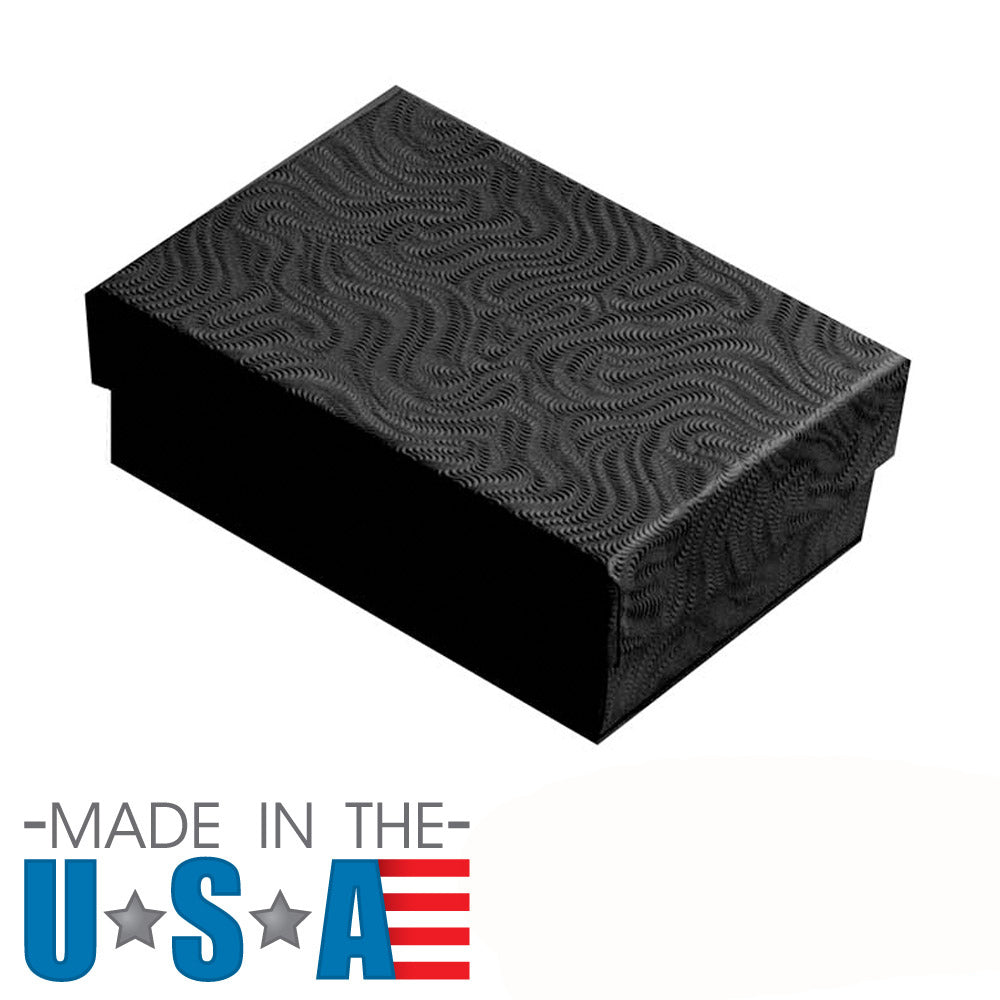 Premium Swirl Black Cotton Filled Jewelry Gift Boxes #32