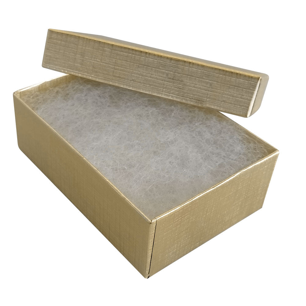 Textured Gold Cotton Filled Jewelry Gift Boxes #32
