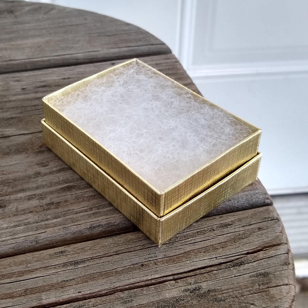 Textured Gold Cotton Filled Jewelry Gift Boxes #32