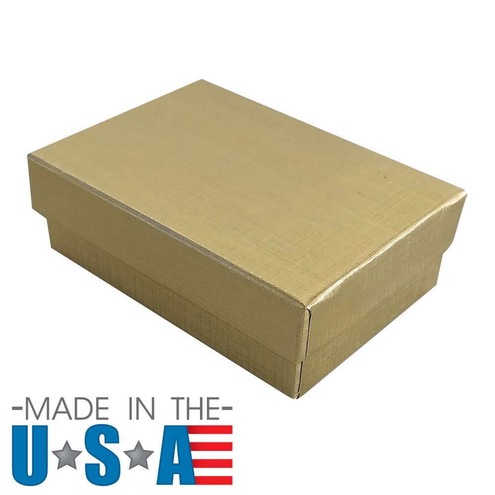 Textured Gold Cotton Filled Jewelry Gift Boxes #32