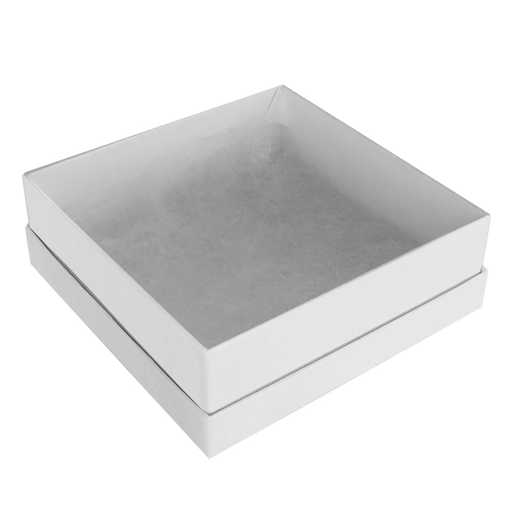 Premium White Chrome Cotton Filled Jewelry Gift Boxes #33