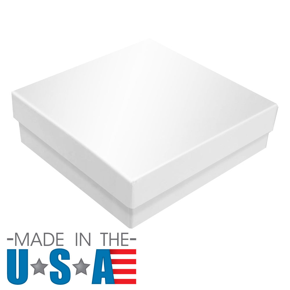 Premium White Chrome Cotton Filled Jewelry Gift Boxes #33