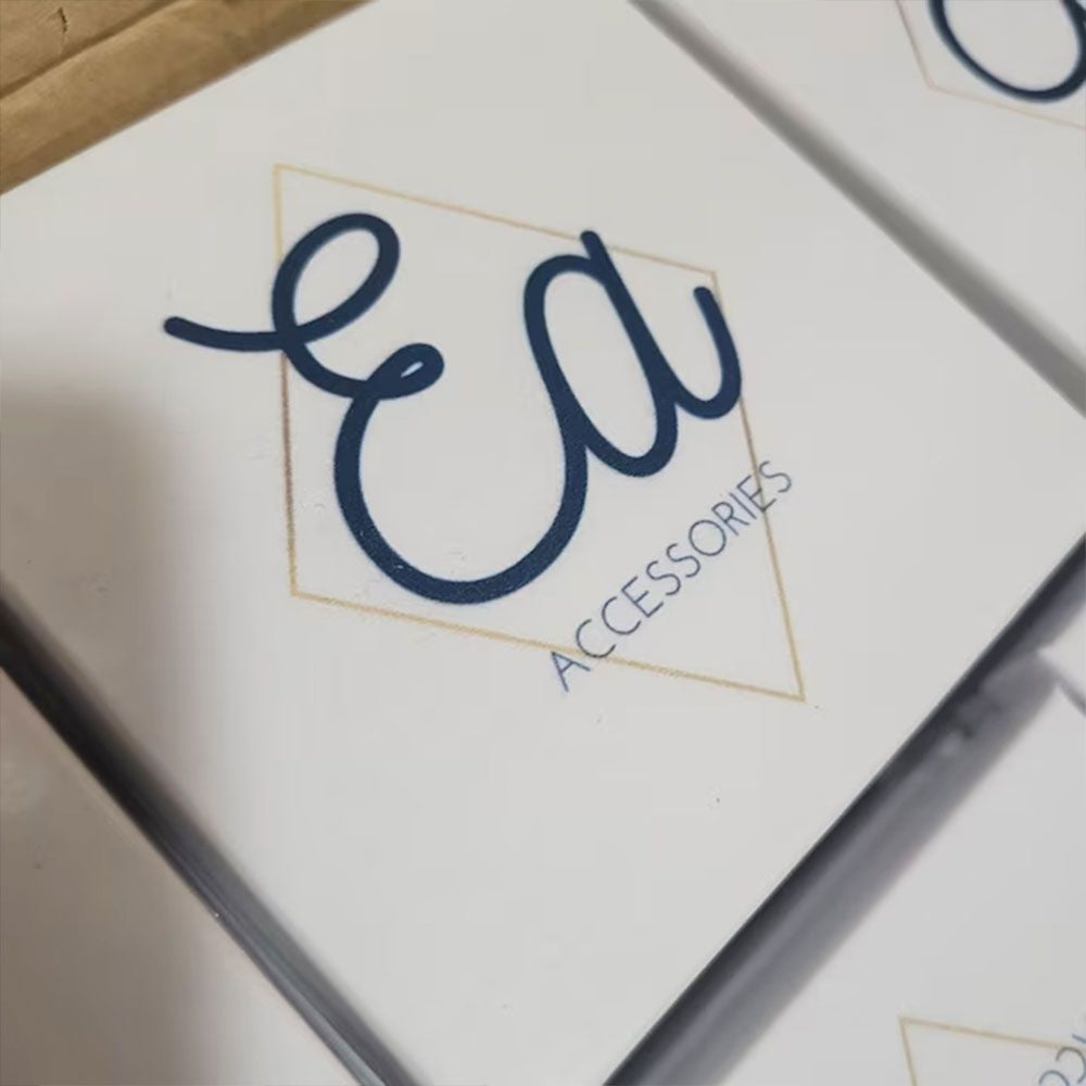 Glossy White Cotton Filled Square Jewelry Gift Boxes #33