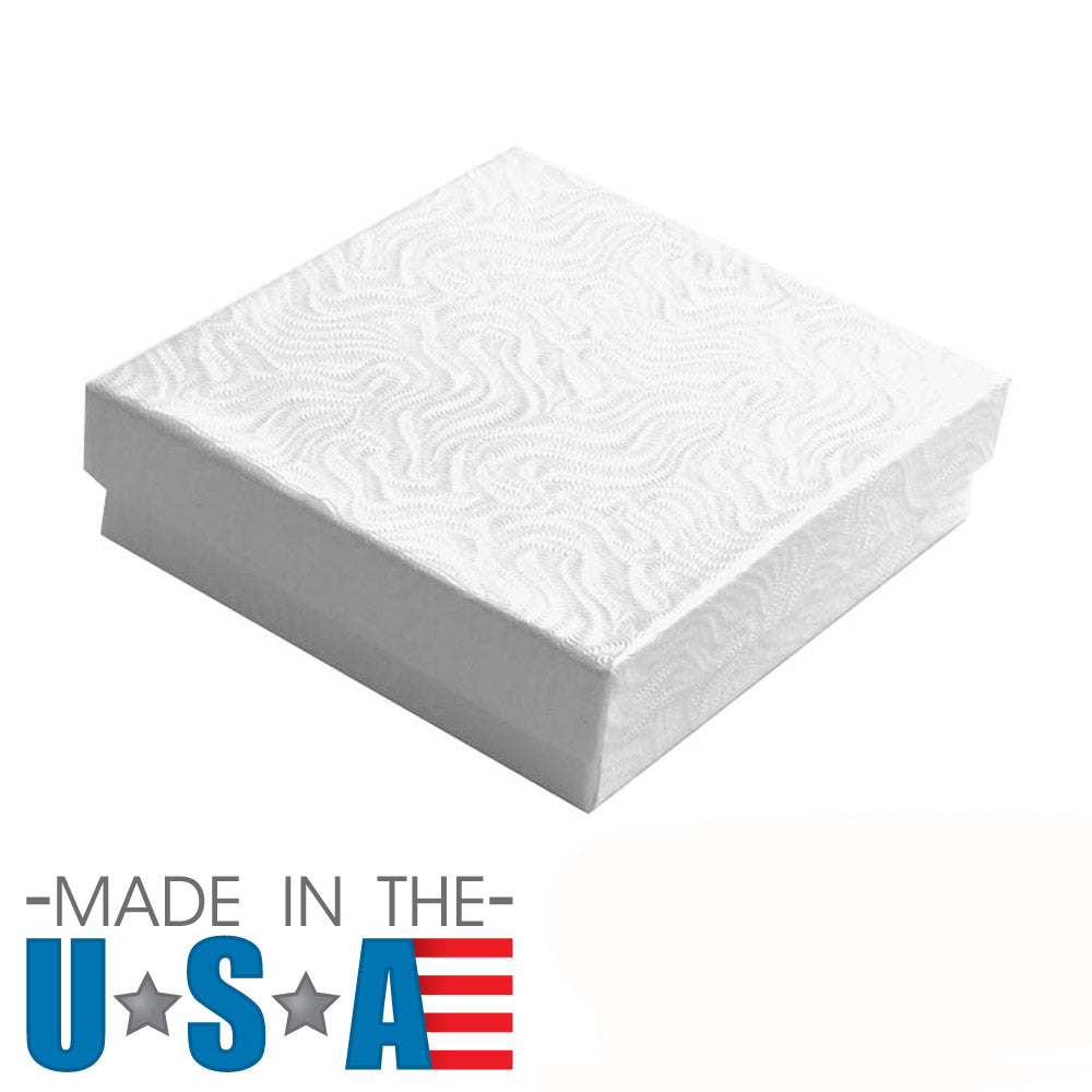 Premium Swirl White Cotton Filled Jewelry Packaging Boxes #33