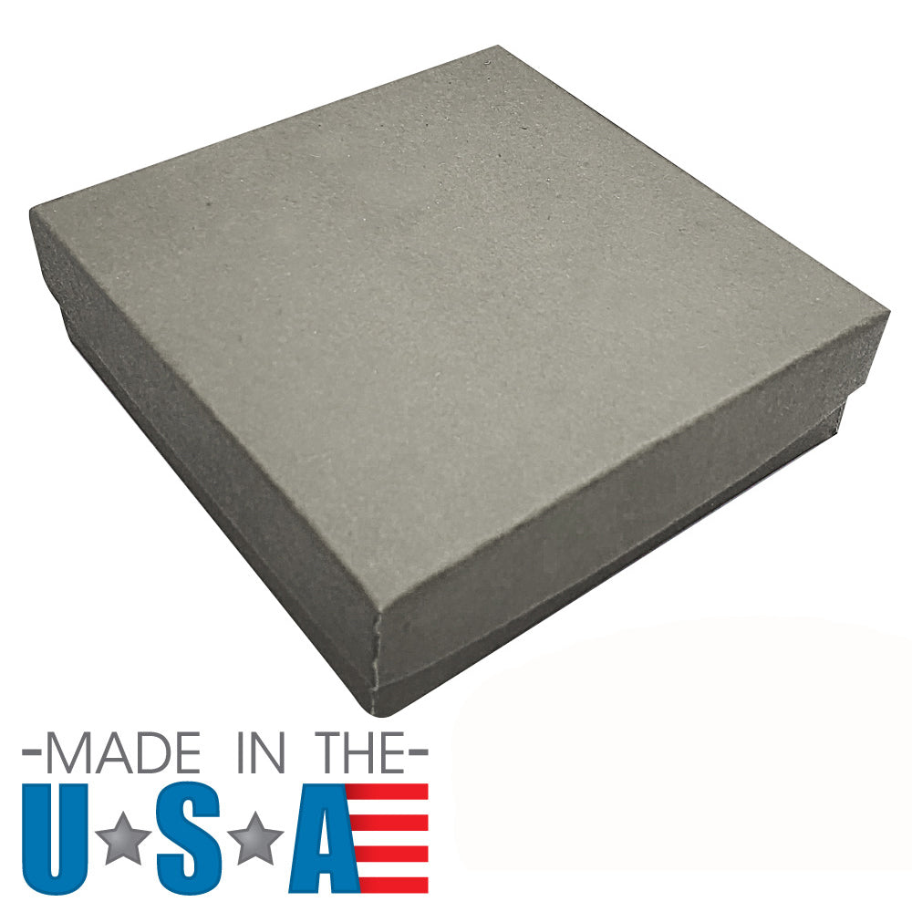 Premium Slate Grey Cotton Filled Jewelry Gift Boxes #33