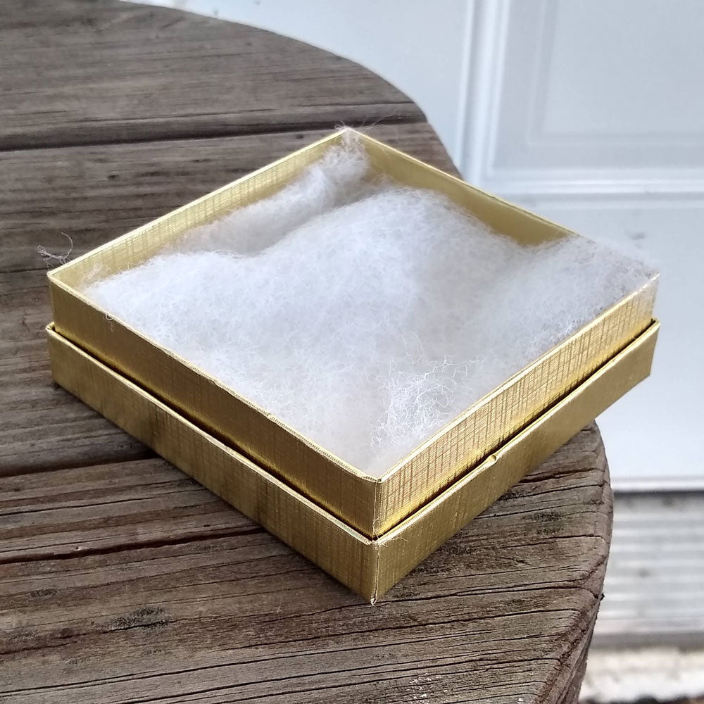 Textured Gold Cotton Filled Jewelry Gift Boxes #33