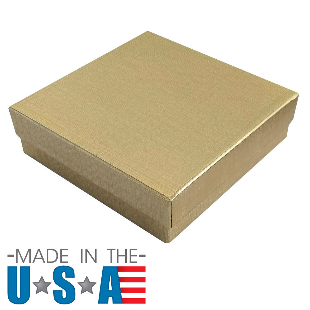 Textured Gold Cotton Filled Jewelry Gift Boxes #33