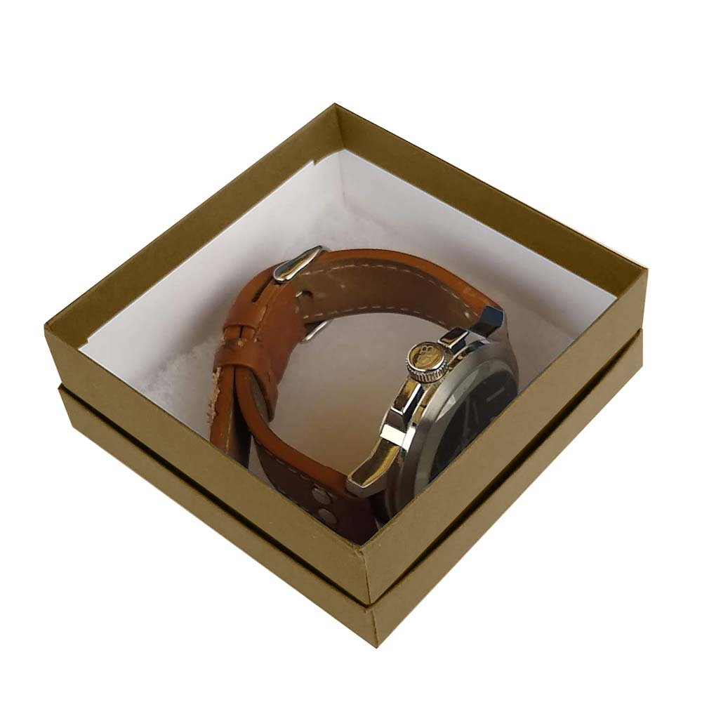 Premium Brown Kraft Paper Cotton Filled Square Jewelry Gift Boxes #33