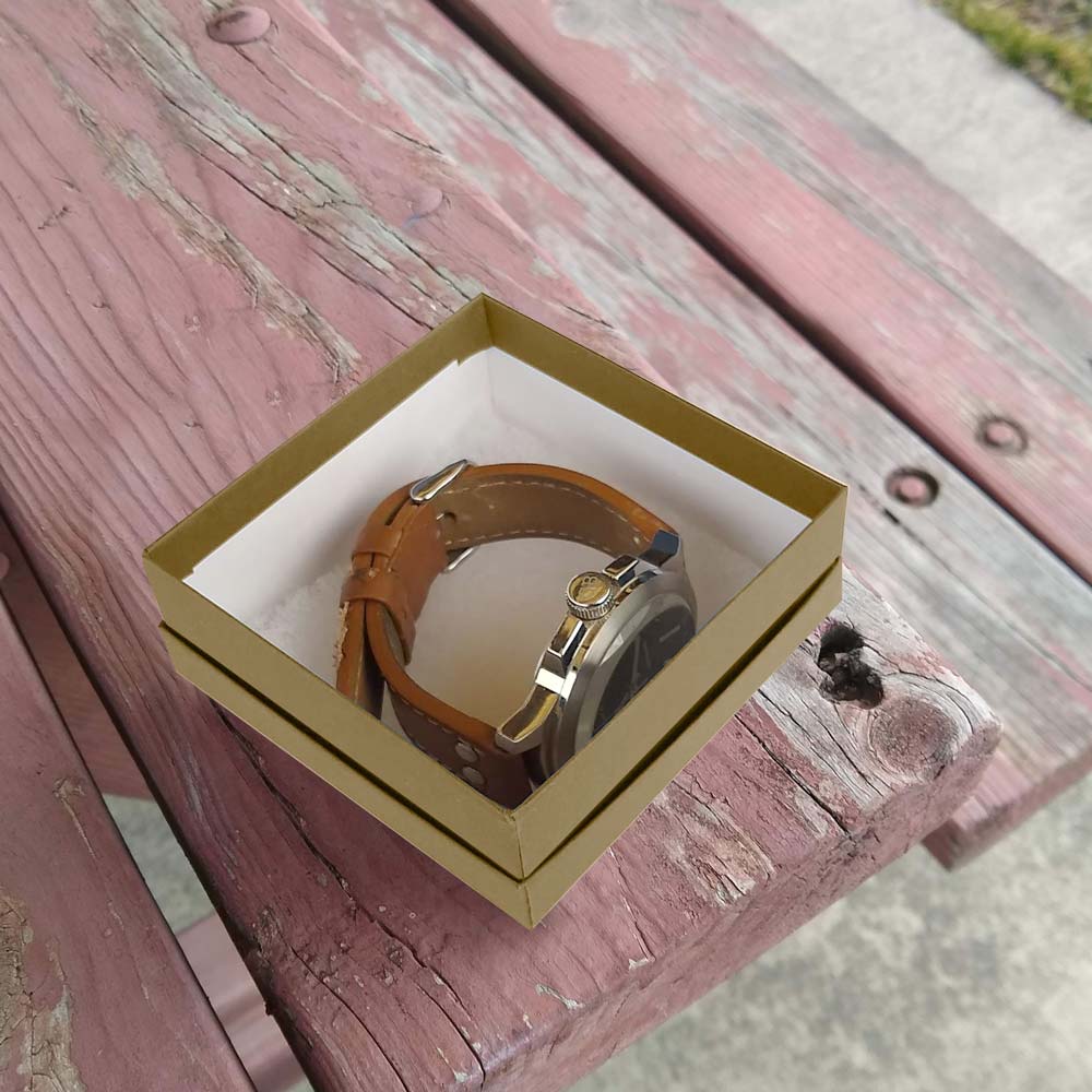 Premium Brown Kraft Paper Cotton Filled Square Jewelry Gift Boxes #33