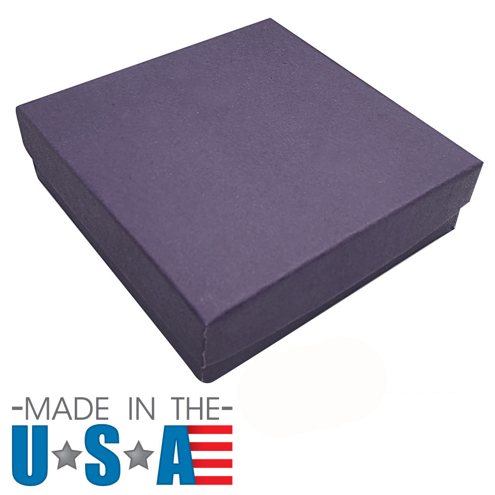 Premium Deep Purple Cotton Filled Jewelry Gift Boxes #33