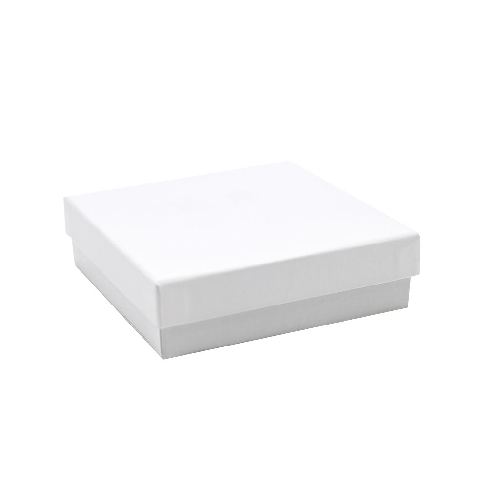 Flat White Square Cotton Filled Jewelry Gift Packaging Boxes #33