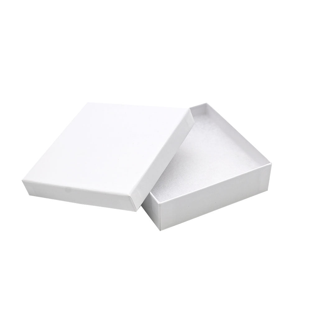 Flat White Square Cotton Filled Jewelry Gift Packaging Boxes #33