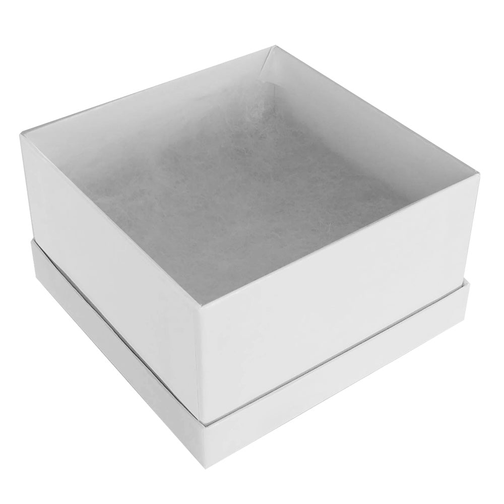 White Gloss Cotton Filled Gift Jewelry Boxes