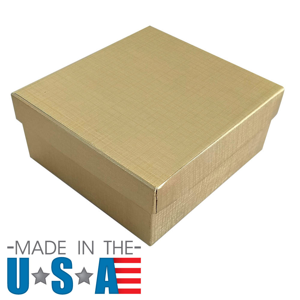 Textured Gold Cotton Filled Jewelry Gift Boxes #34