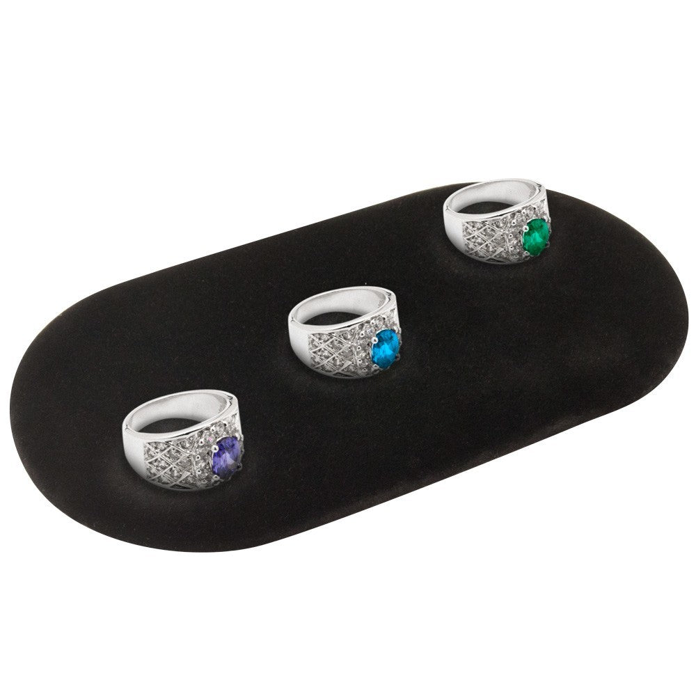 Black Velvet Oval Jewelry Presentation Display Pad, 3" x 6"