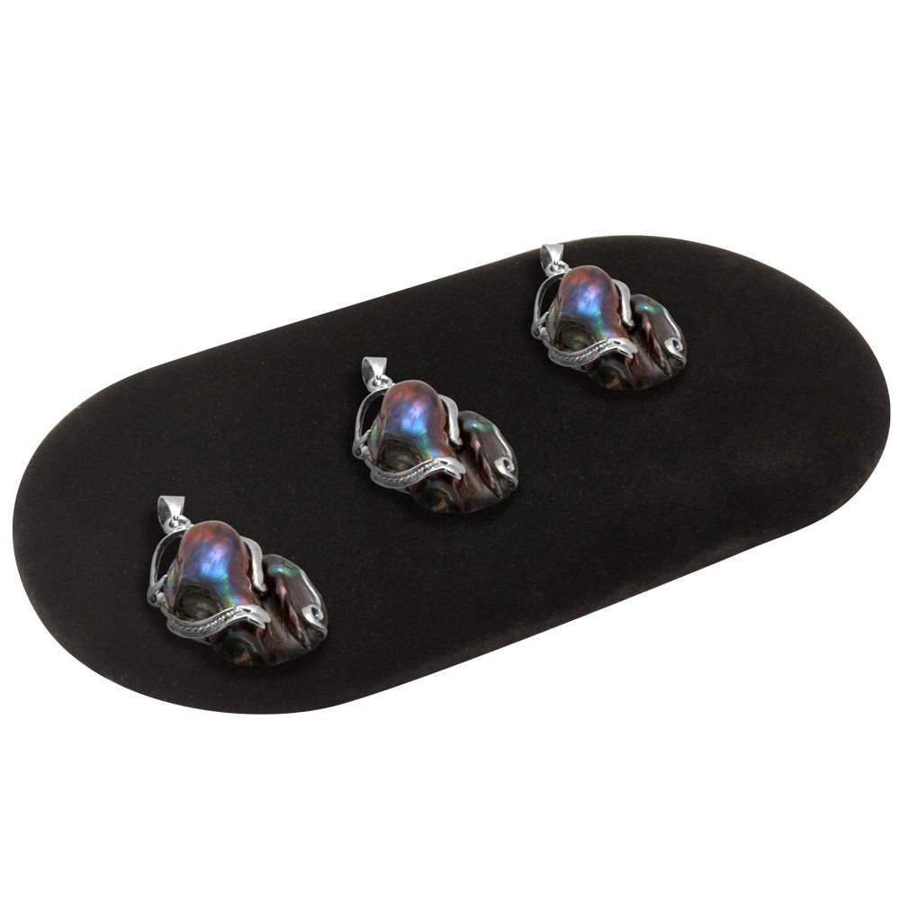 Black Velvet Oval Jewelry Presentation Display Pad, 3" x 6"