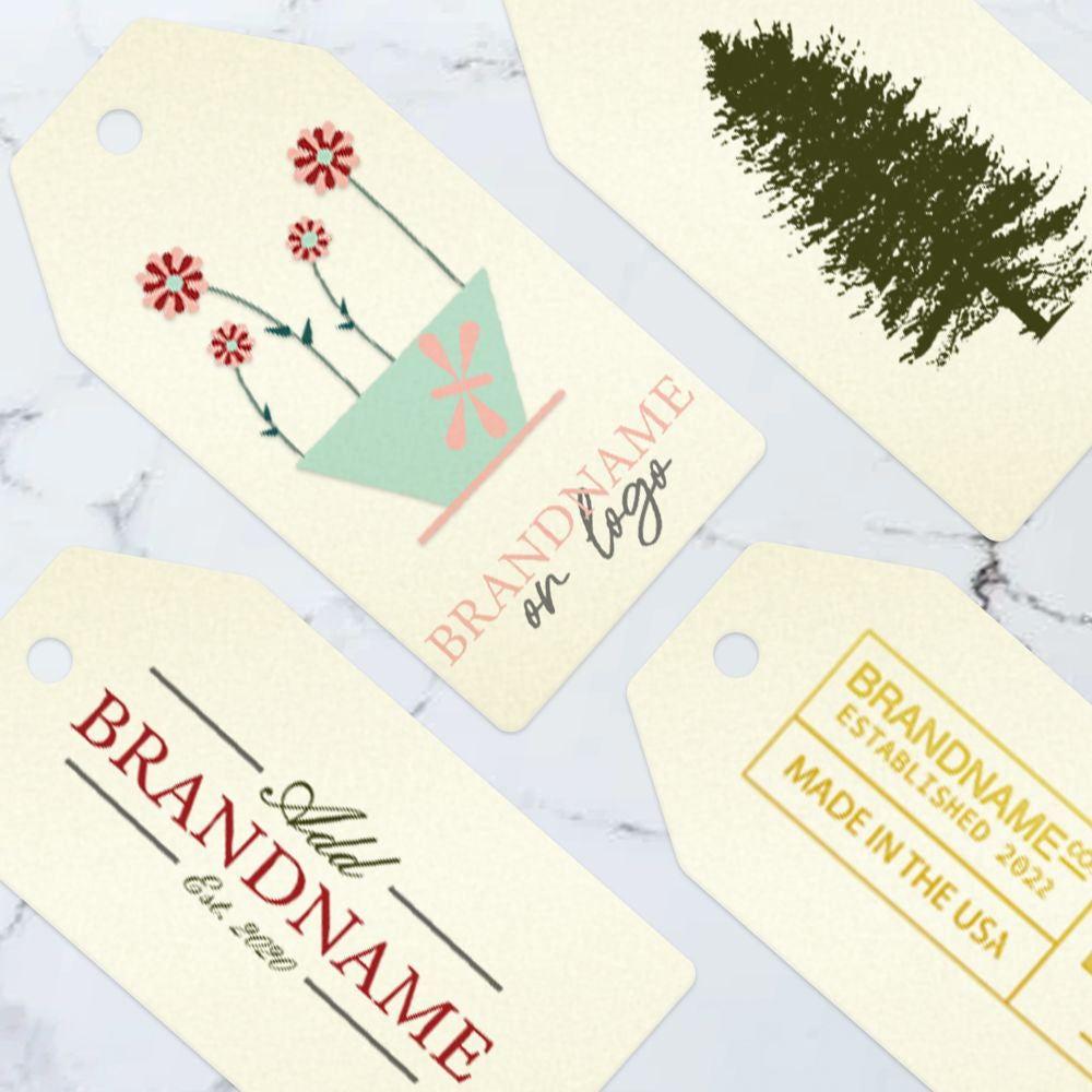 Ivory Custom Hang Tag Square - 1-1/2" x 3-1/8" (100 pcs)