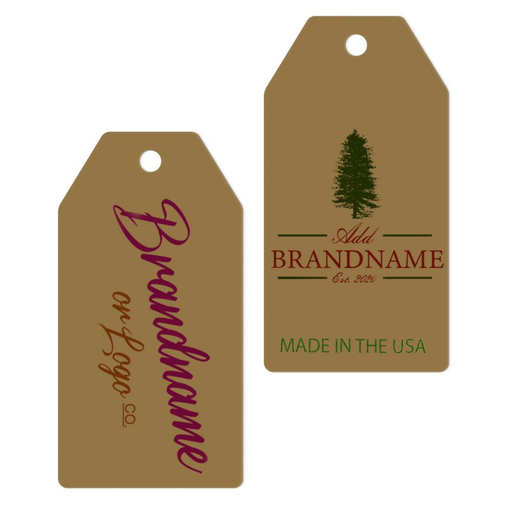 Kraft Custom Hang Tag Square - 1-1/2" x 3-1/8" (100 pcs)