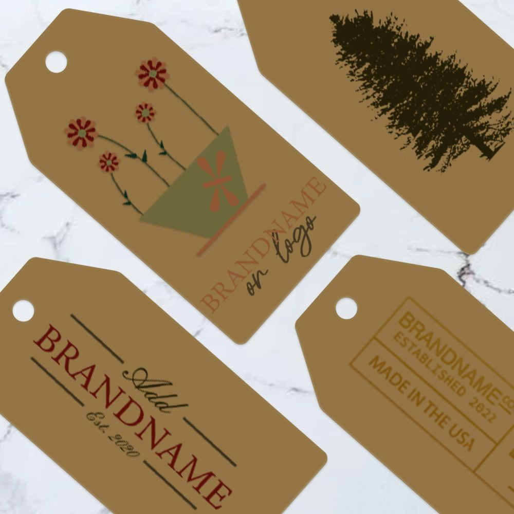 Kraft Custom Hang Tag Square - 1-1/2" x 3-1/8" (100 pcs)