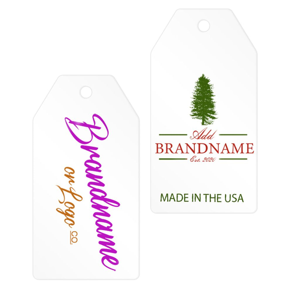 Matte White Custom Hang Tag Square - 1-1/2" x 3-1/8" (100 pcs)