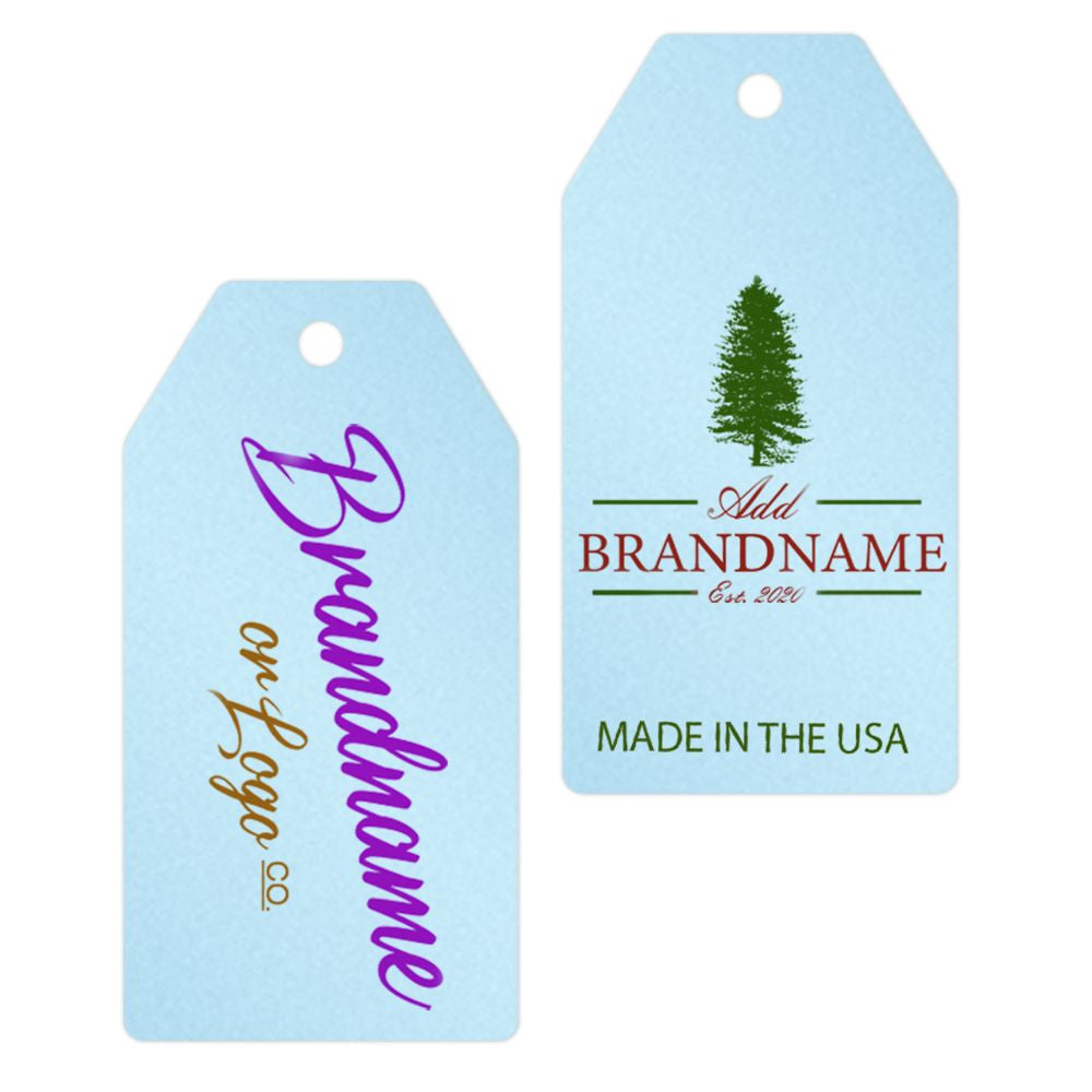 Shimmer Blue Custom Hang Tag Square - 1-1/2" x 3-1/8" (100 pcs)