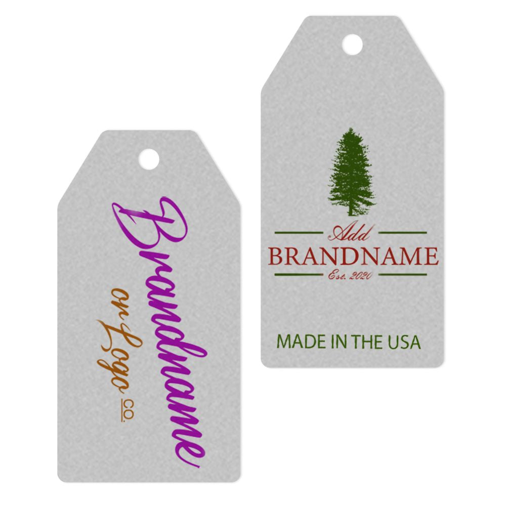 Matte Grey Custom Hang Tag Square - 1-1/2" x 3-1/8" (100 pcs)