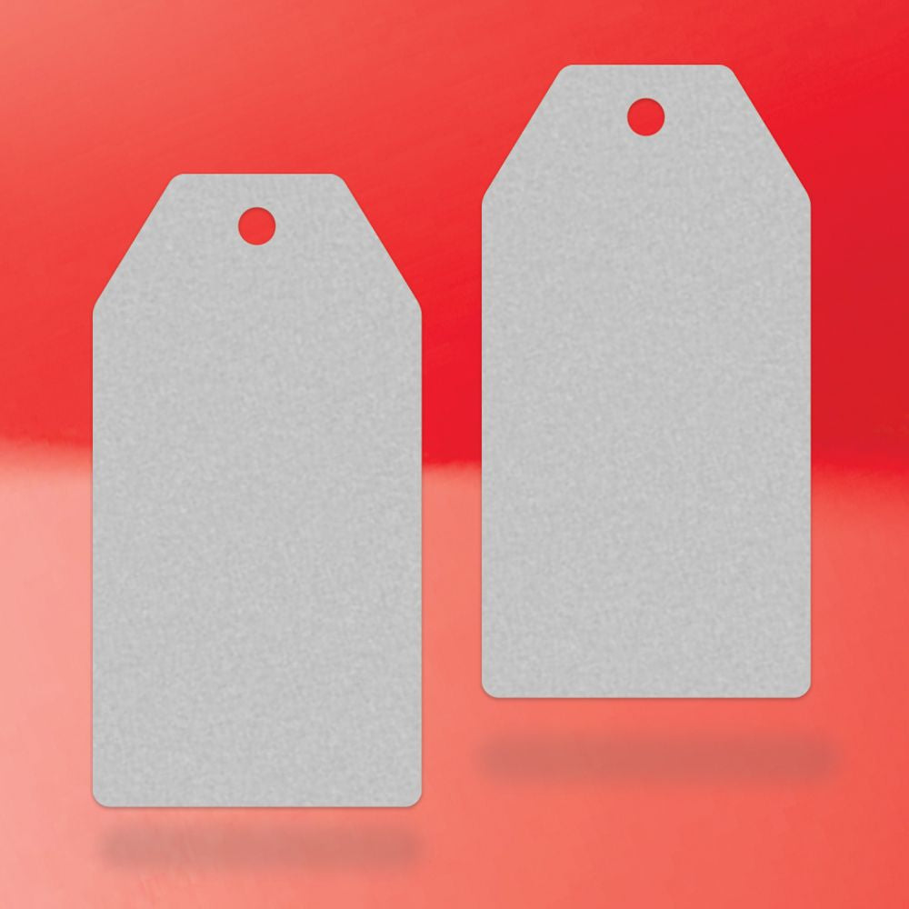Matte Grey Custom Hang Tag Square - 1-1/2" x 3-1/8" (100 pcs)
