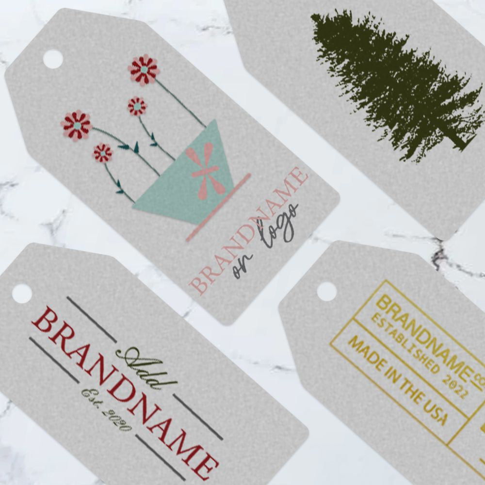 Matte Grey Custom Hang Tag Square - 1-1/2" x 3-1/8" (100 pcs)