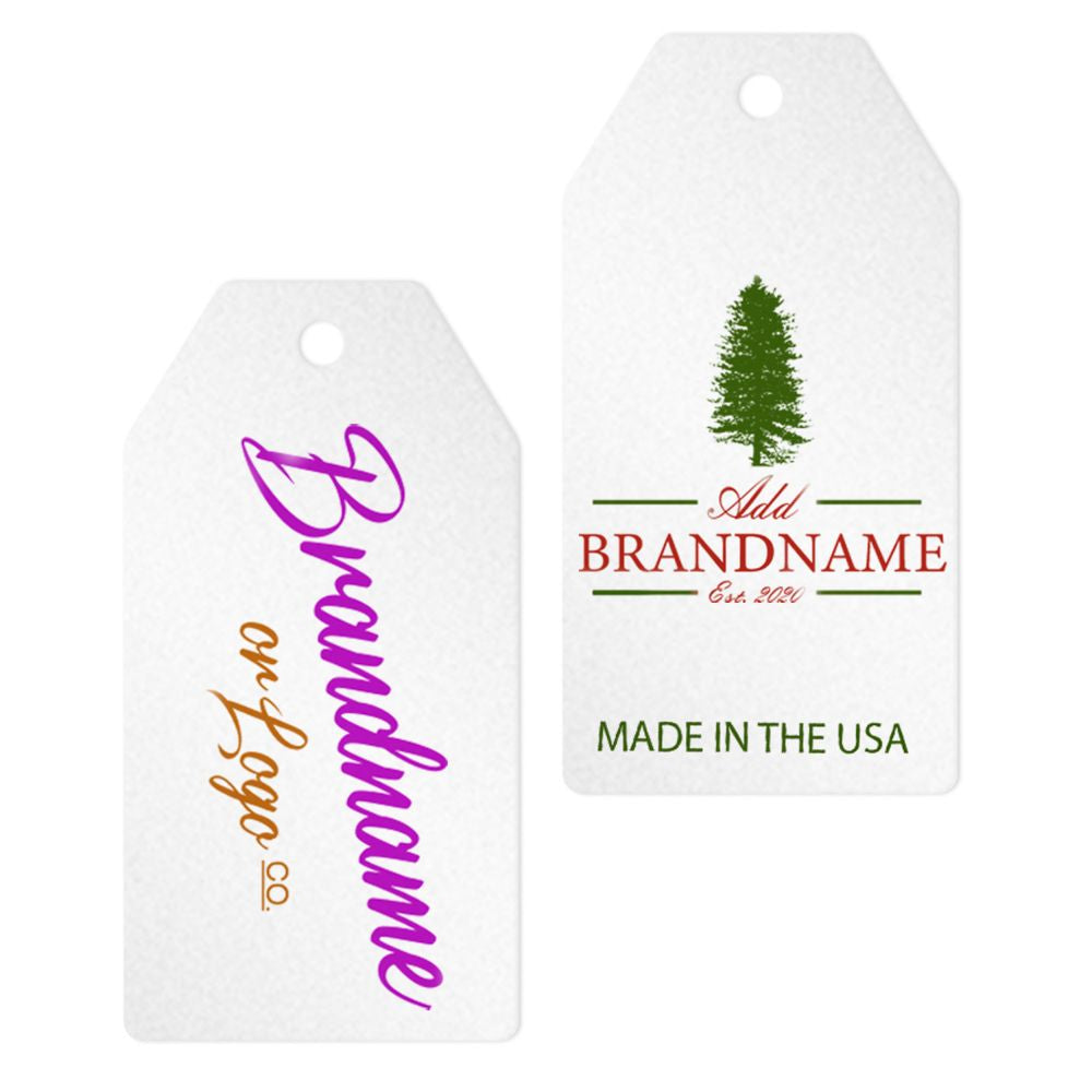 Shimmer White Custom Hang Tag Square - 1-1/2" x 3-1/8" (100 pcs)