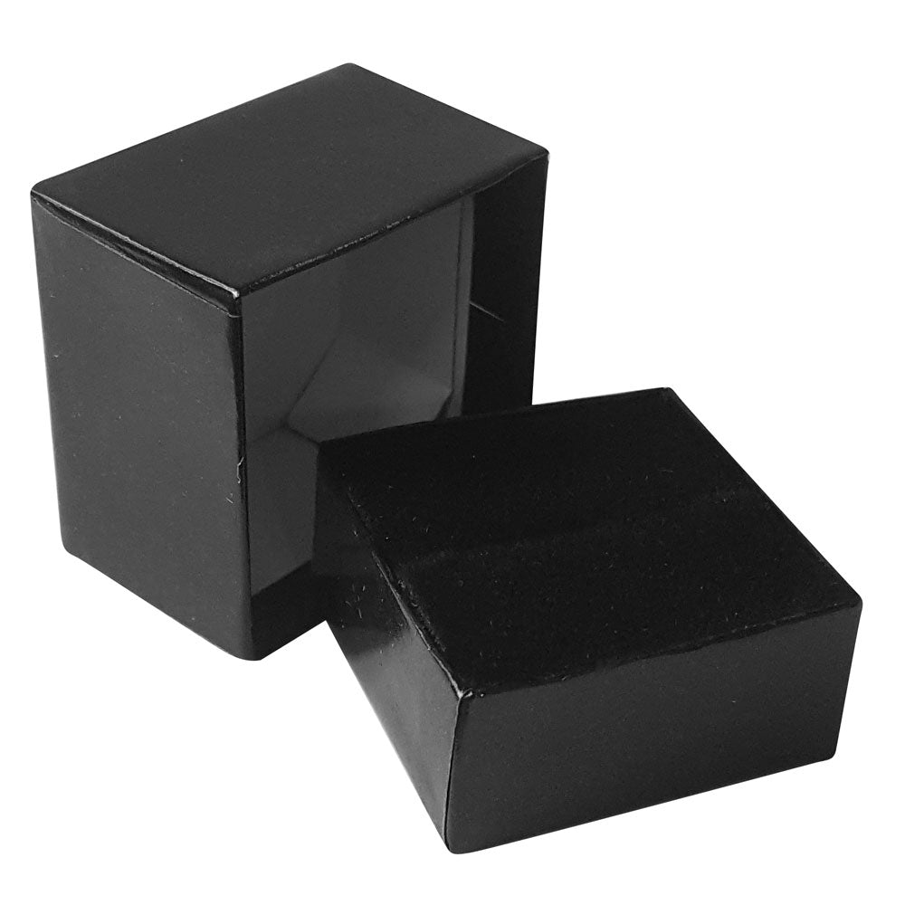 Glossy Black Paper Jewelry Ring Gift Packaging Boxes