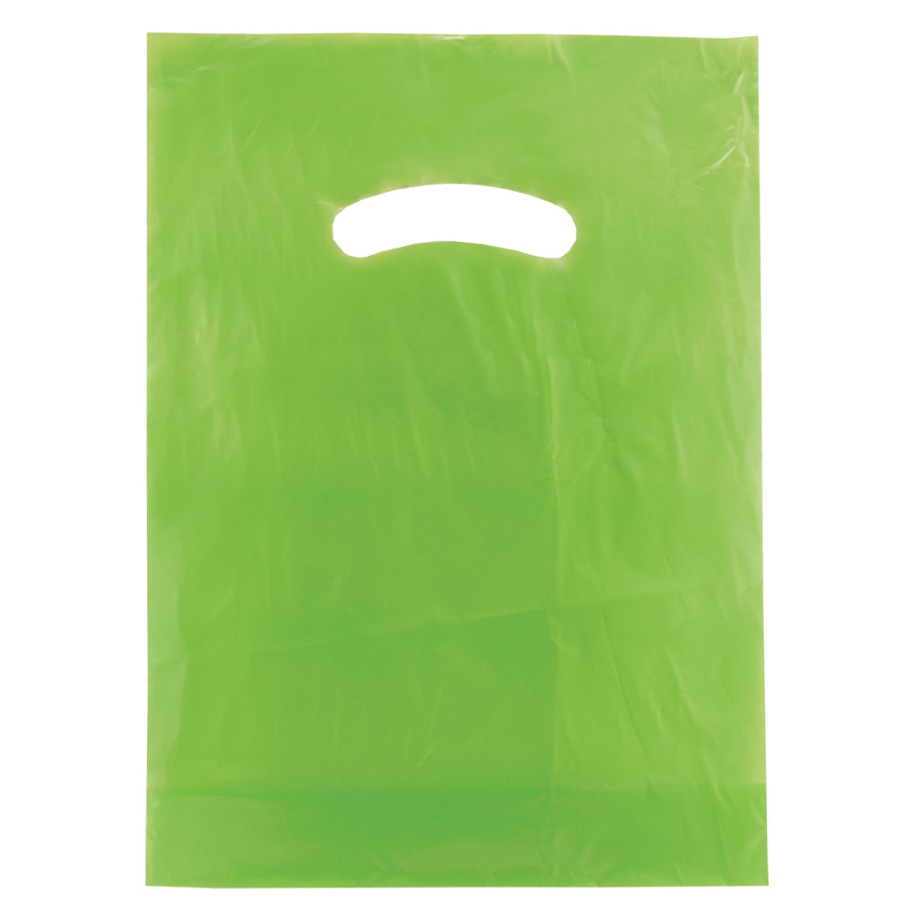 Green Gloss Die Cut Handle Bag 9" x 12" 1000pcs