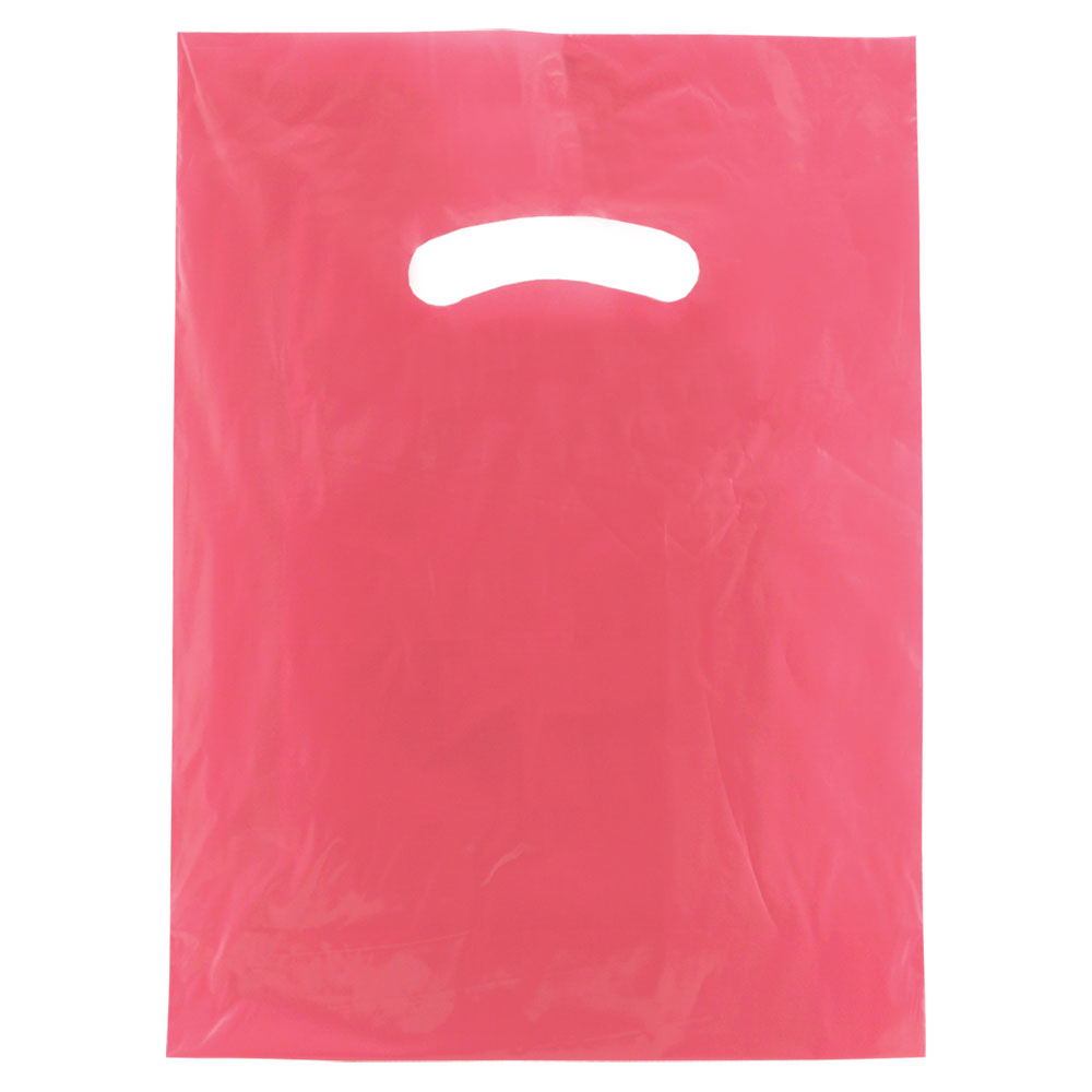 Hot Pink Gloss Die Cut Handle Bag 9" x 12" 1000pcs