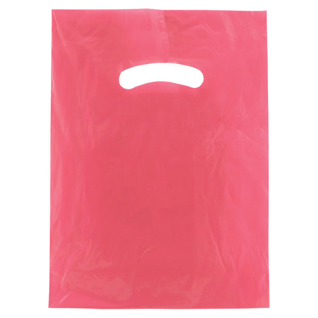 Hot Pink Gloss Die Cut Handle Bag 9" x 12" 1000pcs