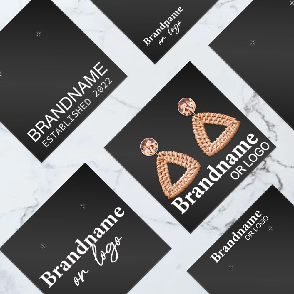 Matte Black Earring Card 3" x 3"